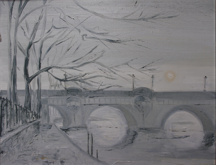 Thought to be a bridge over the Seine, Paris in winter?